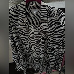 Women’s Zebra Animal Print Long Sleeve Blouse